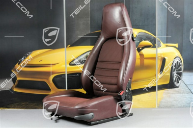 Sitz, manual einstellbar, Kunstleder Mittelbahn Porsche-Schriftzugstoff, Weinrot, R
