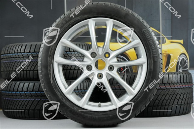 19" Koła zimowe, komplet "Panamera S", felgi 9J x 19 ET64 + 10,5 J x 19 ET62 + NOWE opony zimowe Continental ContiWinterContact PS830 P 265/45 R19 + 295/40 R19