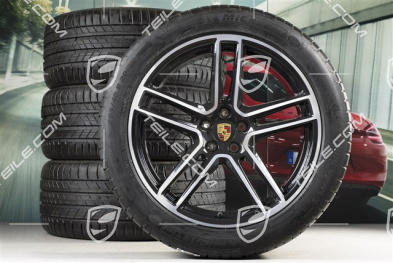 20-inch Turbo summer wheels set, rims 9J x 20 ET26 + 10J x 20 ET19 +NEW summer tyres, Michelin Latitude Sport 265/45 R20 + 295/40 R20, with TPMS