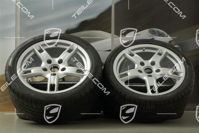 18" Komplet kół zimowych Boxster S, przednie felgi 8J x 18 ET57 + tylne 9J x 18 ET43 + NOWE opony zimowe 235/40 R18 + 255/40 R18