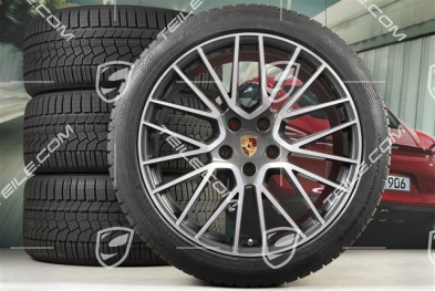 21-inch Cayenne COUPÉ RS Spyder winter wheel set, rims 9,5J x 21 ET46 + 11,0J x 21 ET49 + Continental winter tyres 275/40 R21 + 305/35 R21, with TPMS