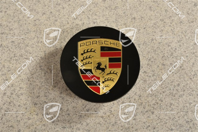 Center cap, concave,  coloured crest, black satin mat