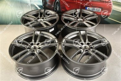 21-inch wheel rim set Cayenne Turbo, 11J x 21 ET49 + 9,5J x 21 ET46, Platinum satin-matt