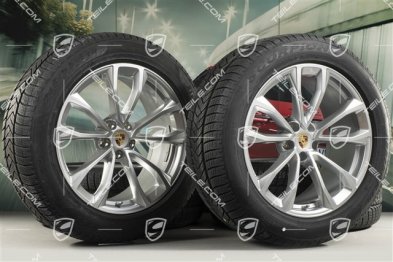 19" "Macan Design" koła zimowe komplet, felgi 8,5J x 19 ET21 + 9J x 19 ET21 + NOWE opony zimowe Pirelli 235/55 R19 + 255/50 R19, z czujnikami ciśnienia RDK