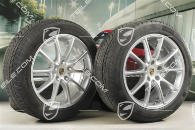 20" koła zimowe Cayenne COUPE Design, komplet, felgi 9J x 20 ET50 + 10,5J x 20 ET55 + opony zimowe Continental 275/45 R20 + 305/40 R20, z czujnikami ciśnienia