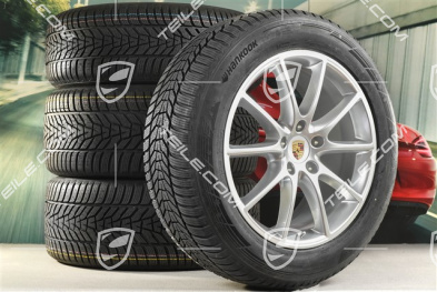 20" Cayenne Design Winterräder Satz, Felgen 9J x 20 ET50 + 10,5J x 20 ET55 + NEUE Hankook Winterreifen 255/55 R20 + 295/45 R20, mit RDK-Sensoren