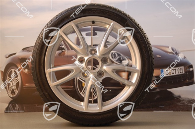 18-inch Carrera IV wheel set, wheels 8J x 18 ET57 + 11J x 18 ET51, tyres 235/40 R18 + 295/35 R18