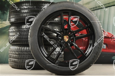 20" Cayenne Sport Sommerräder Satz, Felgen 9J x 20 ET50 + 10,5J x 20 ET64 + Sommerreifen 275/45 R20 + 305/40 R20, mit RDK-Sensoren