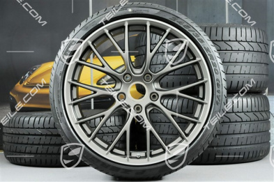 20" Sommerräder Satz RS SPYDER Design, Felgen 8,5J x 20 ET49 + 11,5J x 20 ET56 + Sommerreifen 245/35 R20 + 305/30 R20, in Platinum (seidenglanz)