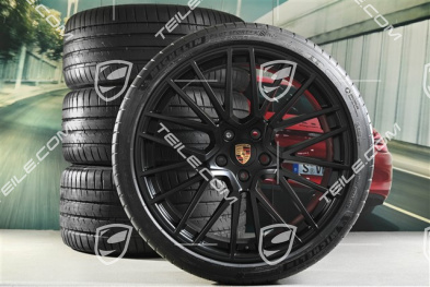 22" Cayenne Coupé RS Spyder Sommerräder Satz, Felgen 10J x 22 ET48 + 11,5J x 22 ET52 + NEUE Michelin Sommerreifen 285/35 R22 + 315/30 R22, mit RDK-Sensoren