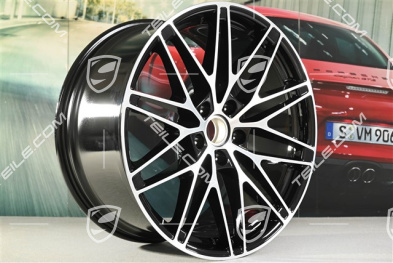 22" Macan RS Spyder Design Felge, 11J x 22 ET47, schwarz hochglanz