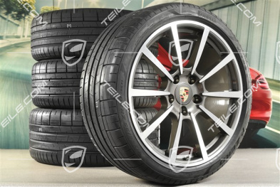 20" Sommerräder Satz, Carrera Classic, Felgen 8J x 20 ET57 + 9,5J x 20 ET45 + NEUE Pirelli PZero Sommerreifen 235/35 ZR20 + 265/35ZR20, ohne RDK-Sensoren