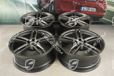 19"-inch alloy wheel set Macan Turbo, 8J x 19 ET21 + 9J x 19 ET21, Platinum satin-matt