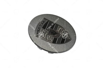 Wheel hub covers set, concave, emblem in Turbonite, dark titanium