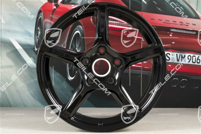 18-inch wheel rim set Boxster IV, 8J x 18 ET57 + 9,5J x 18 ET49, black high gloss