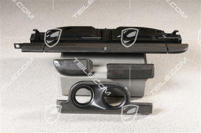 Dashboard trim moulding set / kit, Carbon, high gloss