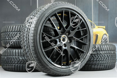 21" Winterräder Satz "SportDesign", Felgen 9,5 J x 21 ET71 + 10,5 J x 21 ET71 + NEUE Pirelli Sottozero III Winterreifen 275/35 R21 + 315/30 R21, in Schwarz Hochglanz