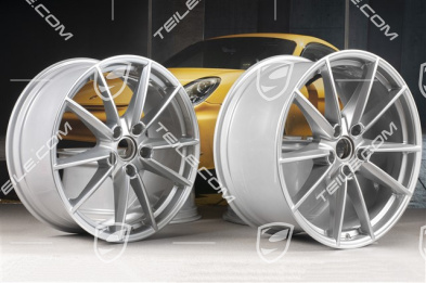 20"+21" Felgensatz Carrera S, Felgen 8,5J x 20 ET53 + 11J x 21 ET66, Brillantchromlack