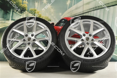 21-inch Panamera SportDesign Winter wheel set, wheel rims 9,5J x 21 ET71 + 10,5J x 21 ET71 + NEW Michelin Pilot Alpin 5 winter tyres 275/35 R21 + 315/30 R21, silver metallic