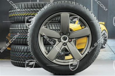19" "Sport Classic" Winterräder Satz, Felgen 8J x 19 ET21 + 9J x 19 ET21 + NEUE Pirelli Winterreifen 235/55 R19 + 255/50 R19, in Platinum (seidenglanz), mit RDK-Sensoren