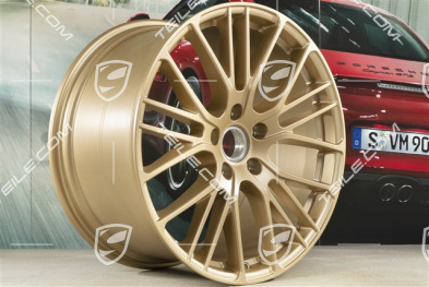 21" Komplet felg Panamera Exclusive Design Sport, 9,5J x 21 ET71 + 11,5J x 21 ET69, Aurum satynowy półmat