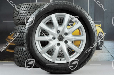 18-inch Cayenne winter wheel set, wheels 8J x 18 ET53 + tyres Michelin 255/55 R18 109V XL M+S, DOT/year 2013, without TPMS