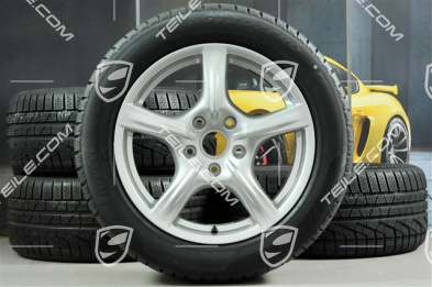 18" Panamera Winterräder Satz, 8J x 18 ET 59 + 9J x 18 ET 53, mit Pirelli Sottozero II Winterreifen 245/50 R18 + 275/45 R18, ohne RDK-Sensoren