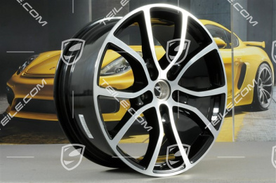 21-inch wheel rim set Cayenne ExclusiveDesign, 11J x 21 ET58 + 9,5J x 21 ET46,Jet Black Metallic