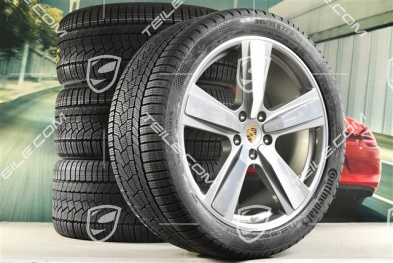 22" Winterräder Cayenne Exclusive Design Sport, Felgen 10J x 22 ET48 +11,5J x 22 ET61 + NEUE Continental Winterreifen 285/40 R22 + 315/35 R22, in Platinsilber