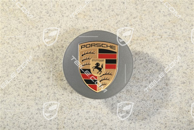 Hub cap, concave, emblem coloured, platinum silver