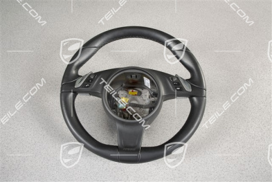Multifunction steering wheel, heated, Smooth Leather, Black