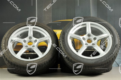 18" Boxster koła zimowe komplet, 8J x 18 ET57 + 9J x 18 ET47 + opony zimowe Pirelli Sottozero II 235/45 R18 + 265/45 R18, z czujnikami ciśnienia RDK