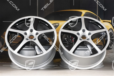 20-inch Cayenne SportTechno wheel set, 9J x 20 ET 60, silver + black high gloss