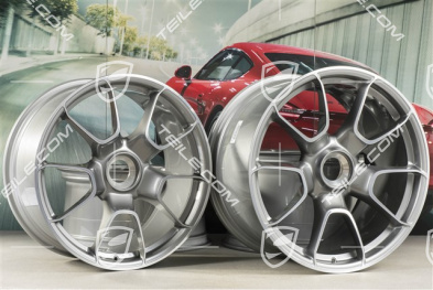 20"+21" komplet felg Turbo S Exclusive Design, 9,5J x 20 ET44 + 12J x 21 ET70, platynowy srebrny