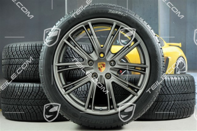 20-inch winter wheels set "Exclusive Design", rims 9,5 J x 20 ET71 + 10,5 J x 20 ET71 + Michelin Pilot Alpin 4 winter tires 275/40 R20 + 315/35 R20, Platinum (satin)