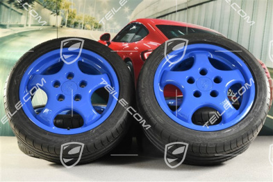 17" CUP I Rädersatz, 7J x 17 ET55 + 9J x 17 ET55 + Michelin Sommerreifen 225/45 ZR17 + 255/40 ZR17, Maritimblau 38B