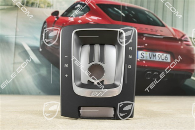 Abdeckung Schaltkulise, PDK-Getriebe, Turbo S Exclusive Series, Schwarz/Galvanosilber