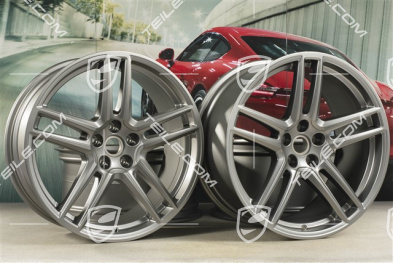20" Felgensatz "Macan Turbo", 9J x 20 ET26 + 10J x 20 ET19, CMS, platinum seidenmatt