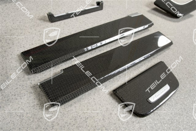 Dashboard, centre console and doors trim moulding set/kit, CARBON