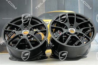 18" Komplet felg Cayman III, 8J x 18 ET57 + 9,5J x 18 ET49, czarny wysoki połysk