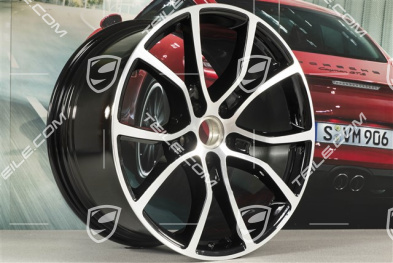 21" Komplet felg Cayenne Exclusive Design, 11J x 21 ET49 + 9,5J x 21 ET46, do Cayenne Coupé, czarny wysoki połysk