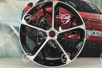 21" Felge Cross Turismo Design 11,5J x 21 ET66, schwarz hochglanz mit glanzgedrehter Stirnfläche