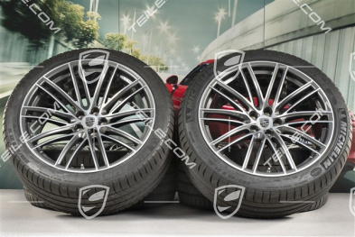 21" Turbo IV Design Sommerräder, Felgen 9,5J x 21 ET27 + 10J x 21 ET19 + Michelin Sommerreifen 265/40 R21 + 295/35 R21, mit RDK-Sensoren