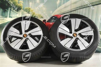 19" koła zimowe Taycan S, komplet, felgi 8J x 19 ET50 + 10J x 19 ET47, opony zimowe Continental 225/55 R19 + 275/45 R19, DOT/rok prod. 2021/2022, profil bieżnika 6mm