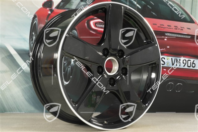 19" Felge Cayenne Sport Classic II, 8,5J x 19 ET59, schwarz hochglanz