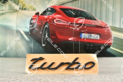 Coupe, Badge / Emblem Turbo, Matte Black
