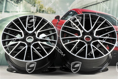 21-inch wheel rim set Cayenne RS Spyder, 11J x 21 ET49 + 9,5J x 21 ET46, for Cayenne Coupé, black high gloss