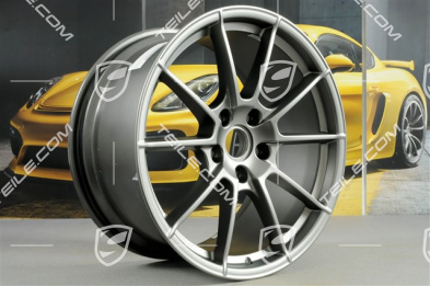 20" "Spyder" / "718 Sport" Felgen Satz, Felgen 8,5J x 20 ET57 + 10,5J x 20 ET47, Platinum Seidenmatt