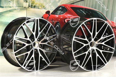 21" Felgensatz Cayenne RS Spyder Design, 11J x 21 ET58 + 9,5J x 21 ET46, schwarz hochglanz