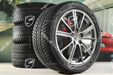 20" Panamera Turbo Winterräder Satz, Felgen 9,5J x 20 ET71 + 10,5J x 20 ET71 + NEUE Bridgestone Winterreifen 275/40 R20 + 315/35 R20, Adamantium